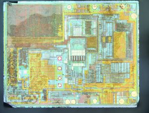 A die shot of the DS3231M realtime clock chip